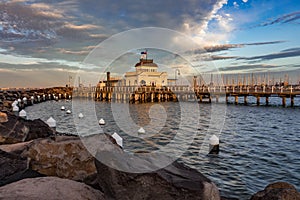 Sunrise at St Kilda Pier, Melbourne Australia photo