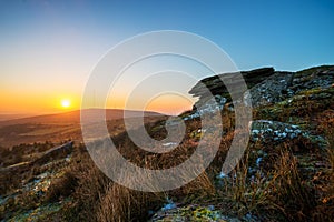 Sunrise at Stowe's hill , Cornwall, UK