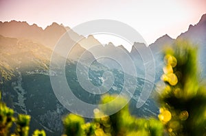 Sunrise in summer mountains, High Tatras, Slovakia