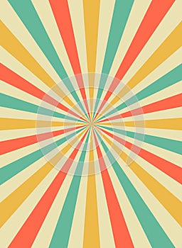 Sunrise sun rays in retro starburst style. Background template for circus posters. flat vector