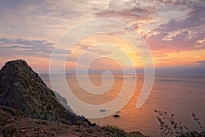 Sunrise, sunset at Cabo de Gata, Almeria, Andalusia, Spain photo