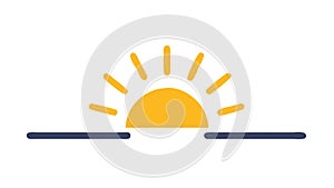 Sunrise Sunset Horizon Vector Graphic Icon, vector design Generative AI photo