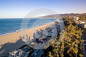 Sunrise time in Santa Monica, Los Angeles, California photo