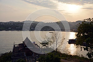 Sunrise time at Saphan Mon Bridge