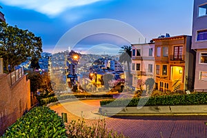 Sunrise from the top of Lombard Street