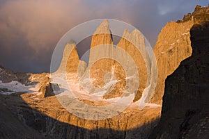 Sunrise in the Torres del paine national park