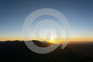 Sunrise on the Toubkal in the Atlas mountains in Morocco, North Africa