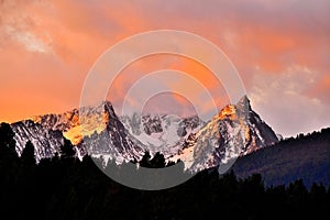 Sunrise, Trapper Peak, Highest Peak in the Bitterroot Mountains, Montana.