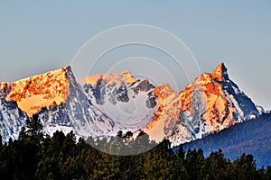 Sunrise, Winter, Trapper Peak, Montana. photo