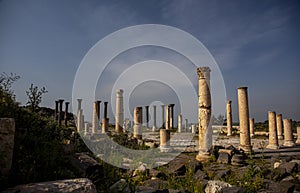 Sunrise at Umm Qais historical site photo