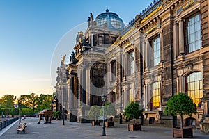 Sunrise view of the Academy of Fine Arts at Dresden, Germany