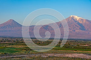 Sunrise view of Ararat mountain in Turkey