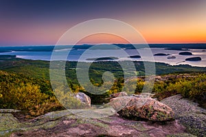 Sunrise view from Caddilac Mountain in Acadia National Park, Mai photo