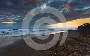 A sunrise view of the Carribean beach in Costa rica - Landscape