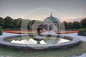 Sunrise view of Diana temple in German town Munchen