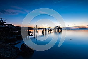 Sunrise view at fisherman jetty Jelutong,