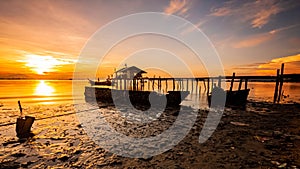 Sunrise view at fisherman jetty Jelutong,