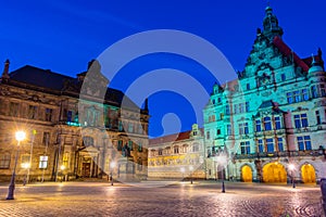 Sunrise view of Georgentor and Oberlandesgericht in German town photo