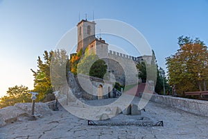 Sunrise view of Guaita - the First Tower of San Marino