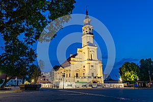 Sunrise view of Kaunas town hall in Lithuania