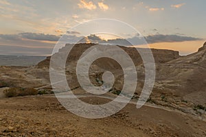 Sunrise view of the Masada fortress