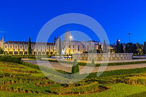 Sunrise view of mosteiro dos Jeronimos through praca do imperio photo