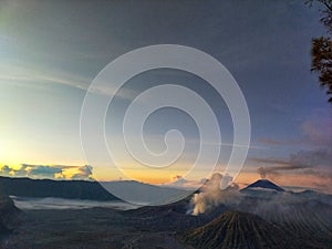 Sunrise view on Mount Bromo, East Java - Indonesia, after Covid-19