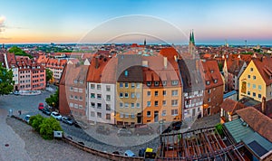 Sunrise view of N?rnberg dominated by sankt sebaldus kirche, Ge