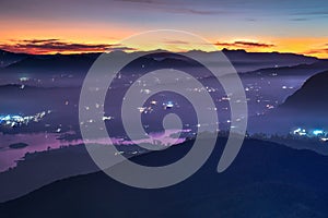 Sunrise view over Sri Lanka from Adam's peak