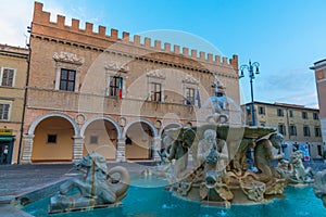 Sunrise view of Palazzo Ducale in the center of Pesaro, Italy photo