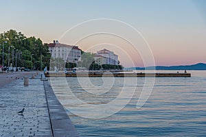 Sunrise view of Riva promenade in the historical part of Croatian city Zadar