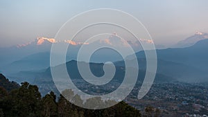 Sunrise view from Sarangkot in Nepal