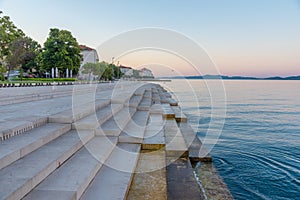 Sunrise view of Sea Organ installed in Croatian town Zadar