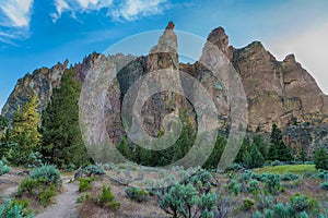 Sunrise view of Smith rock State Park in Oregon