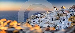 Sunrise view to Oia, Santorini, Greece