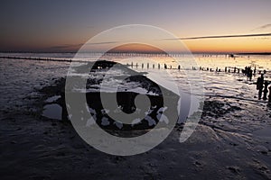 Sunrise at the Waddenzee in the Netherlands