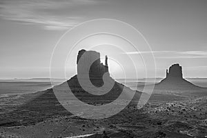 Sunrise at west mitten butte in the monument valley, Utah