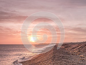 Sunrise at Weybourne Beach Norfolk