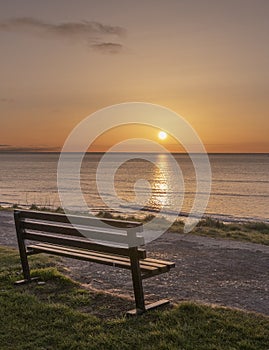 Sunrise at whitburn beach Sunderland spring morning