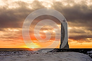 Sunrise in winter from the Malariff lighthouse