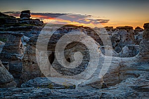 Sunrise at Writing on Stone Provincial Park in Alberta, Canada