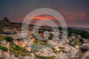 Sunrise at Writing on Stone Provincial Park in Alberta, Canada