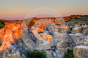 Sunrise at Writing-on-Stone Provincial Park in Alberta, Canada
