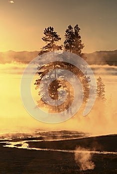 Sunrise at Yellowstone lake
