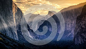 Sunrise on Yosemite Valley, Yosemite National Park, California