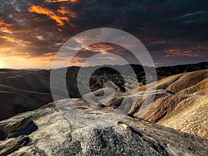 Sunrise at Zabriskie Point in Death Valley California