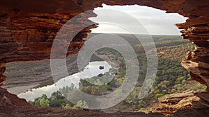 sunrise zoom in clip of nature's window at kalbarri national park