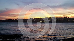 Sunrises and Sunsets - Beautiful sunrise on Sydney Harbour on the way to Mosman Sydney NSW Australia