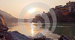 Sunrising in Ganga River of Haridwar