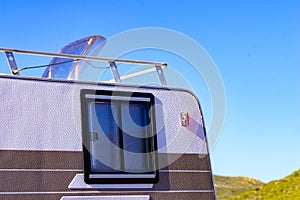 Sunroof, raisable window on roof top of caravan